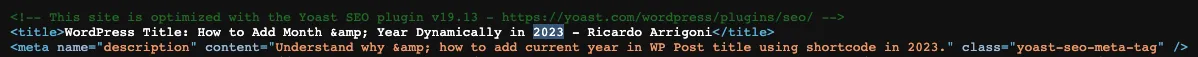 Title and Meta Description with dynamic year added